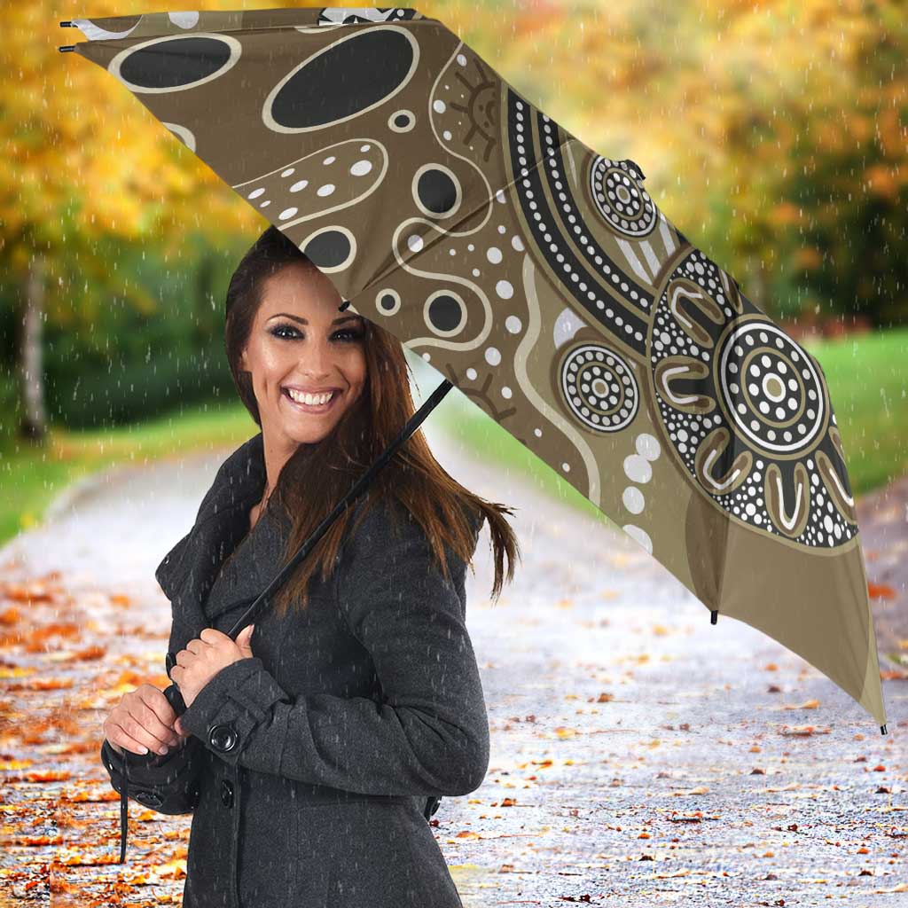 Personalised NAIDOC Week 50 Years Deadly Always Umbrella Brown Aboriginal Artwork Dot Painting