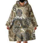 Personalised NAIDOC Week 50 Years Deadly Always Wearable Blanket Hoodie Brown Aboriginal Artwork Dot Painting