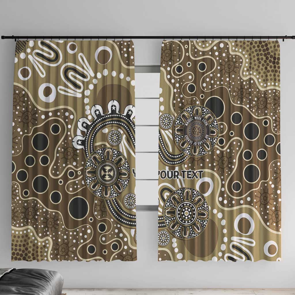 Personalised NAIDOC Week 50 Years Deadly Always Window Curtain Brown Aboriginal Artwork Dot Painting
