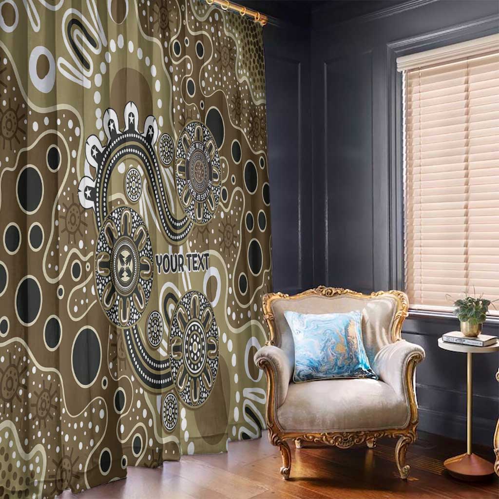Personalised NAIDOC Week 50 Years Deadly Always Window Curtain Brown Aboriginal Artwork Dot Painting
