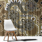 Personalised NAIDOC Week 50 Years Deadly Always Window Curtain Brown Aboriginal Artwork Dot Painting
