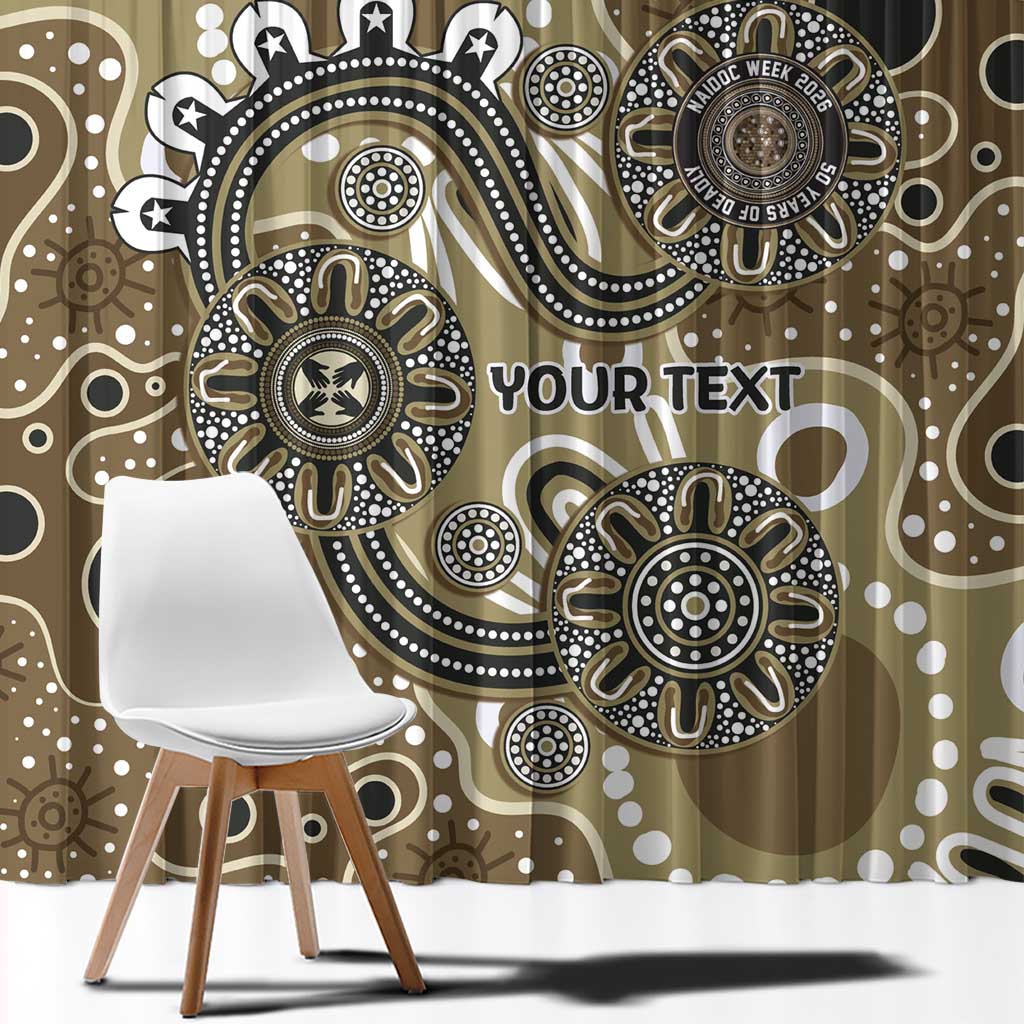 Personalised NAIDOC Week 50 Years Deadly Always Window Curtain Brown Aboriginal Artwork Dot Painting