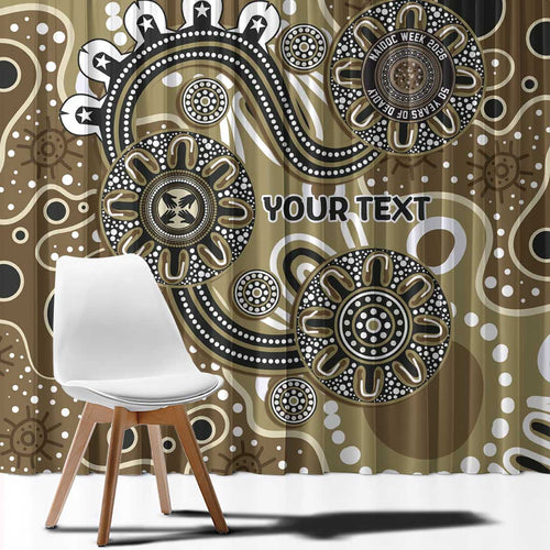 Personalised NAIDOC Week 50 Years Deadly Always Window Curtain Brown Aboriginal Artwork Dot Painting