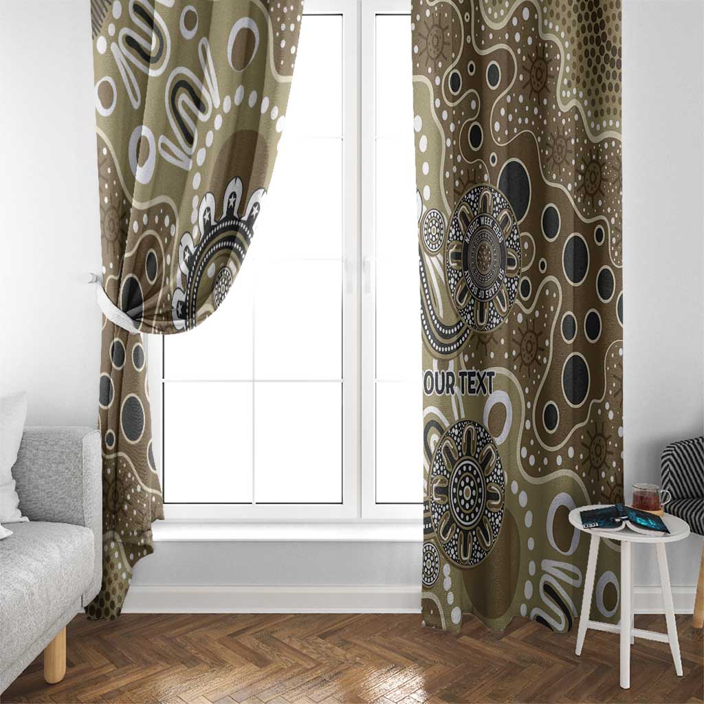 Personalised NAIDOC Week 50 Years Deadly Always Window Curtain Brown Aboriginal Artwork Dot Painting