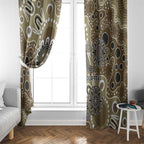 Personalised NAIDOC Week 50 Years Deadly Always Window Curtain Brown Aboriginal Artwork Dot Painting
