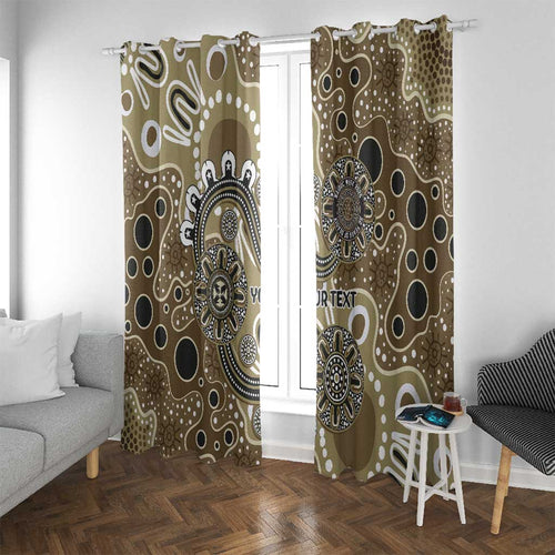Personalised NAIDOC Week 50 Years Deadly Always Window Curtain Brown Aboriginal Artwork Dot Painting