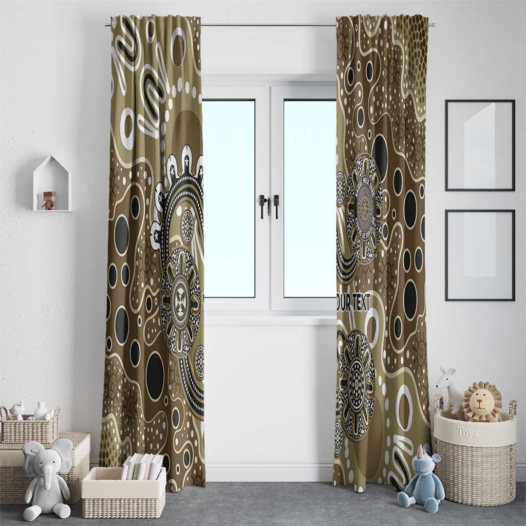 Personalised NAIDOC Week 50 Years Deadly Always Window Curtain Brown Aboriginal Artwork Dot Painting