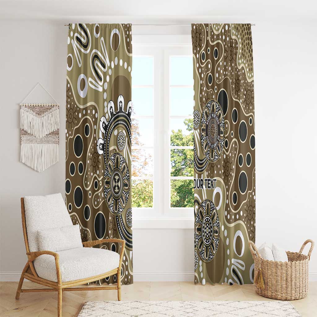 Personalised NAIDOC Week 50 Years Deadly Always Window Curtain Brown Aboriginal Artwork Dot Painting