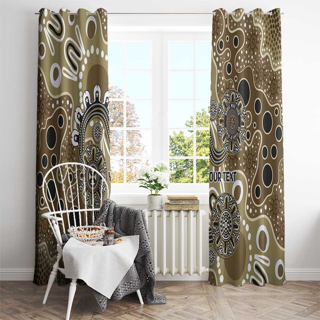 Personalised NAIDOC Week 50 Years Deadly Always Window Curtain Brown Aboriginal Artwork Dot Painting