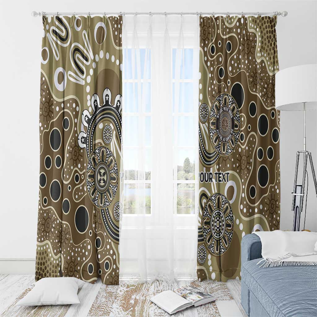 Personalised NAIDOC Week 50 Years Deadly Always Window Curtain Brown Aboriginal Artwork Dot Painting