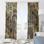 Personalised NAIDOC Week 50 Years Deadly Always Window Curtain Brown Aboriginal Artwork Dot Painting