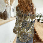 Personalised NAIDOC Week 50 Years Deadly Always Women Casual Shirt Brown Aboriginal Artwork Dot Painting