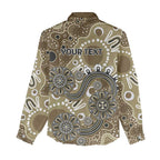 Personalised NAIDOC Week 50 Years Deadly Always Women Casual Shirt Brown Aboriginal Artwork Dot Painting