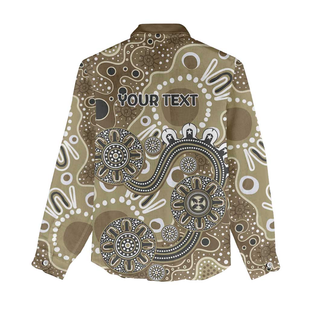 Personalised NAIDOC Week 50 Years Deadly Always Women Casual Shirt Brown Aboriginal Artwork Dot Painting