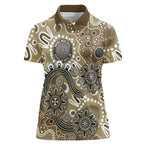 Personalised NAIDOC Week 50 Years Deadly Always Women Polo Shirt Brown Aboriginal Artwork Dot Painting