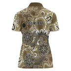 Personalised NAIDOC Week 50 Years Deadly Always Women Polo Shirt Brown Aboriginal Artwork Dot Painting