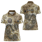 Personalised NAIDOC Week 50 Years Deadly Always Women Polo Shirt Brown Aboriginal Artwork Dot Painting