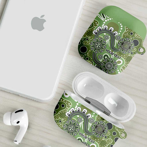 Personalised NAIDOC Week 50 Years Deadly Always AirPods Case Green Aboriginal Artwork Dot Painting