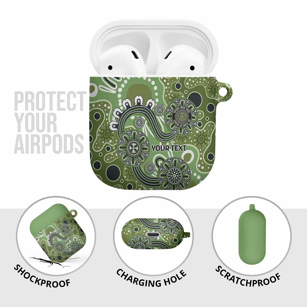 Personalised NAIDOC Week 50 Years Deadly Always AirPods Case Green Aboriginal Artwork Dot Painting