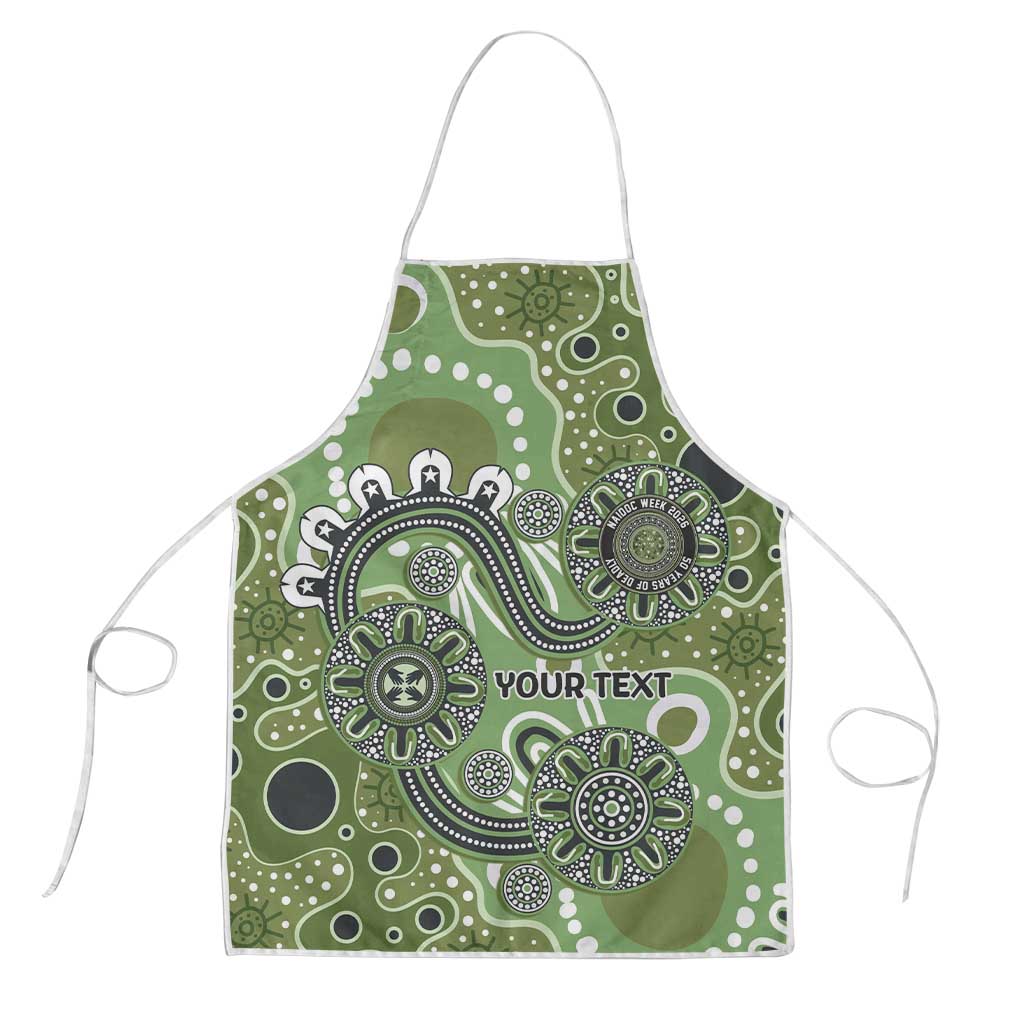 Personalised NAIDOC Week 50 Years Deadly Always Apron Green Aboriginal Artwork Dot Painting