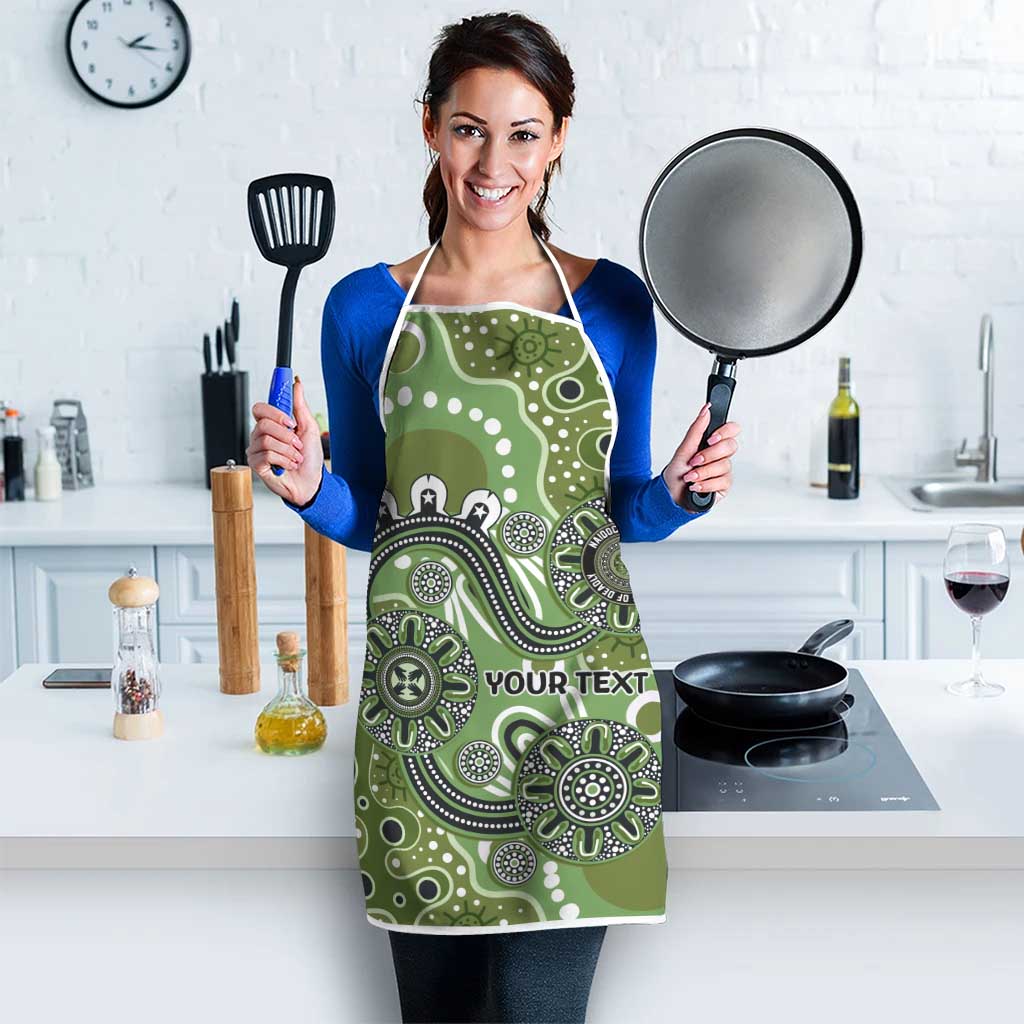 Personalised NAIDOC Week 50 Years Deadly Always Apron Green Aboriginal Artwork Dot Painting