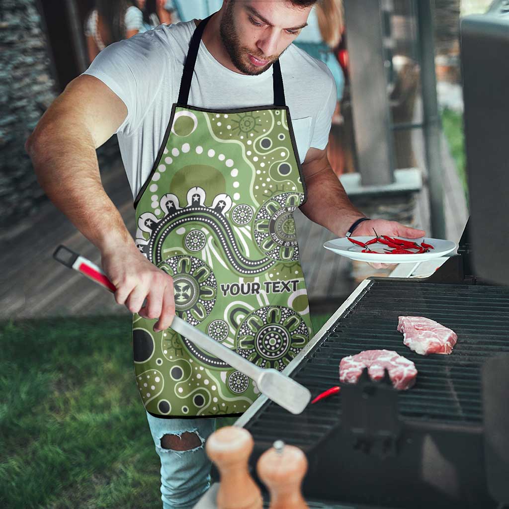 Personalised NAIDOC Week 50 Years Deadly Always Apron Green Aboriginal Artwork Dot Painting