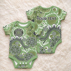 Personalised NAIDOC Week 50 Years Deadly Always Baby Onesie Green Aboriginal Artwork Dot Painting