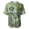 Personalised NAIDOC Week 50 Years Deadly Always Baseball Jersey Green Aboriginal Artwork Dot Painting