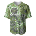 Personalised NAIDOC Week 50 Years Deadly Always Baseball Jersey Green Aboriginal Artwork Dot Painting