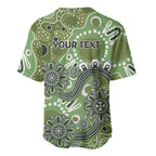 Personalised NAIDOC Week 50 Years Deadly Always Baseball Jersey Green Aboriginal Artwork Dot Painting