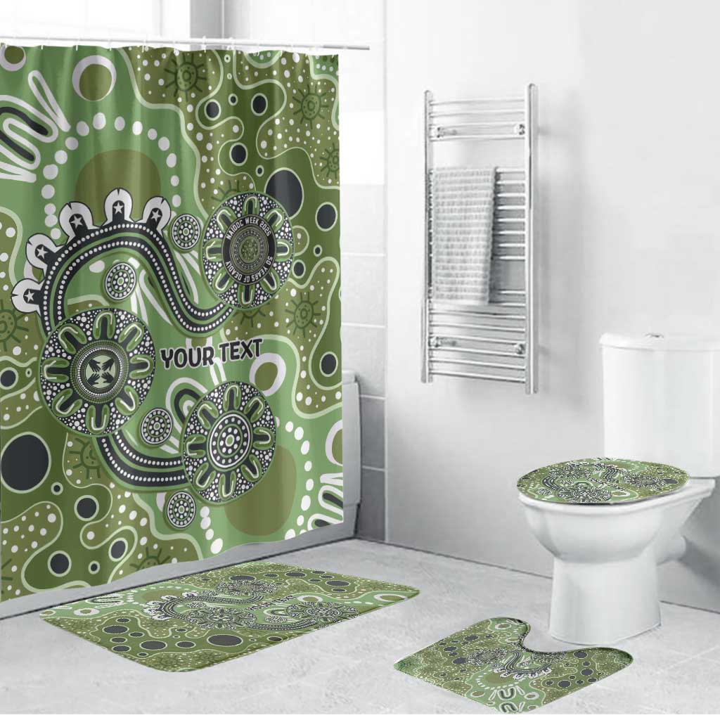 Personalised NAIDOC Week 50 Years Deadly Always Bathroom Set Green Aboriginal Artwork Dot Painting