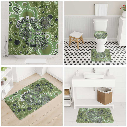 Personalised NAIDOC Week 50 Years Deadly Always Bathroom Set Green Aboriginal Artwork Dot Painting