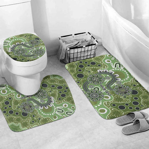 Personalised NAIDOC Week 50 Years Deadly Always Bathroom Set Green Aboriginal Artwork Dot Painting