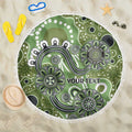 Personalised NAIDOC Week 50 Years Deadly Always Beach Blanket Green Aboriginal Artwork Dot Painting
