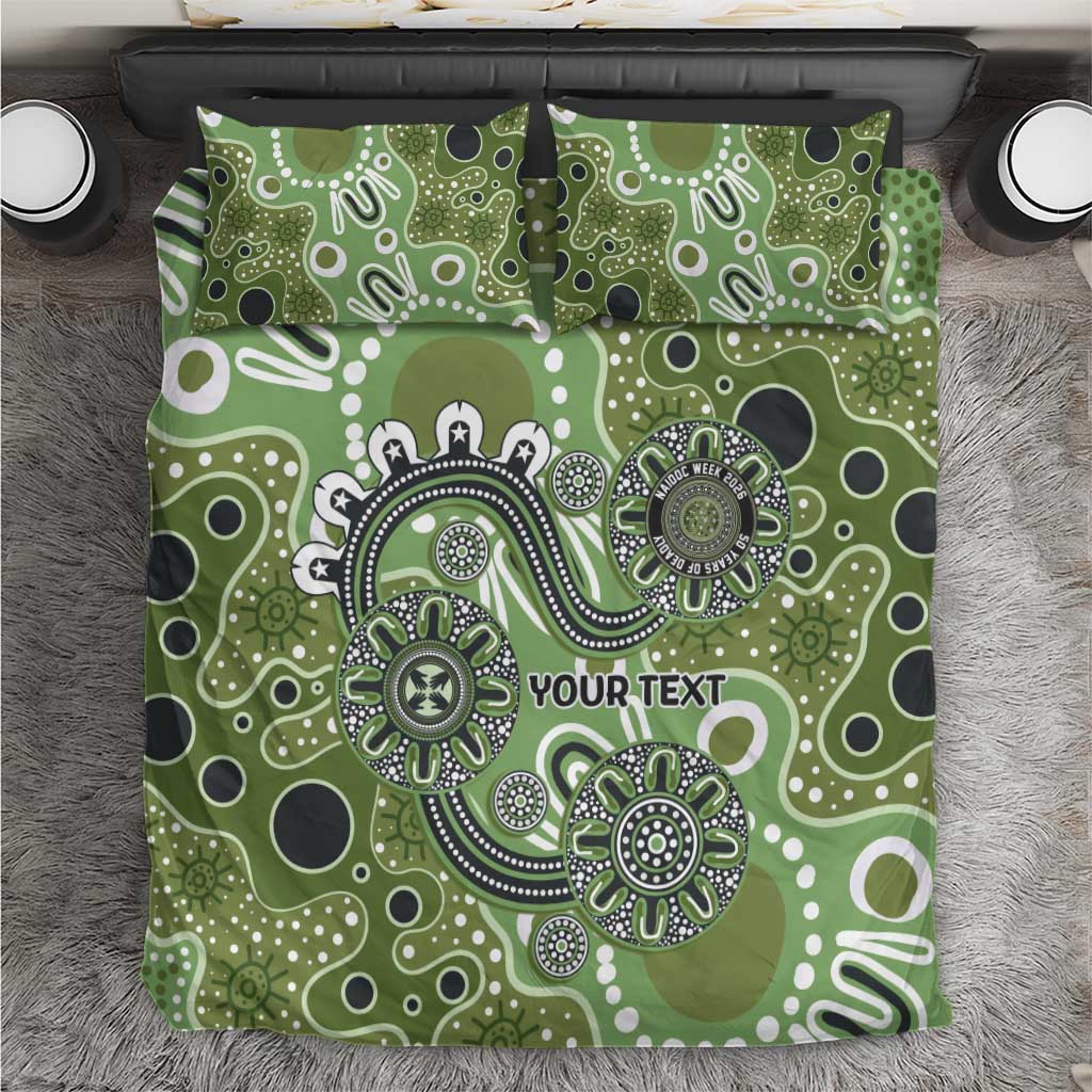 Personalised NAIDOC Week 50 Years Deadly Always Bedding Set Green Aboriginal Artwork Dot Painting