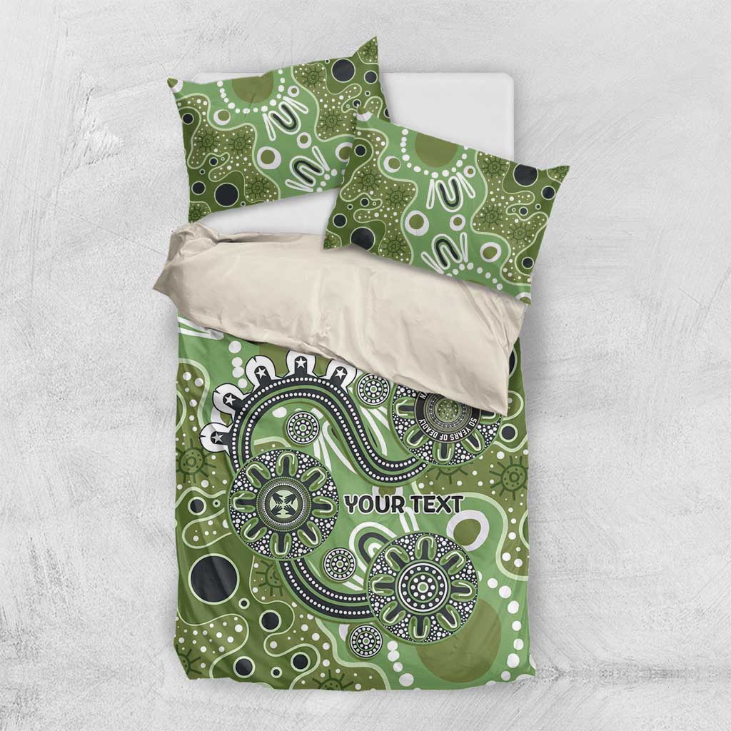 Personalised NAIDOC Week 50 Years Deadly Always Bedding Set Green Aboriginal Artwork Dot Painting