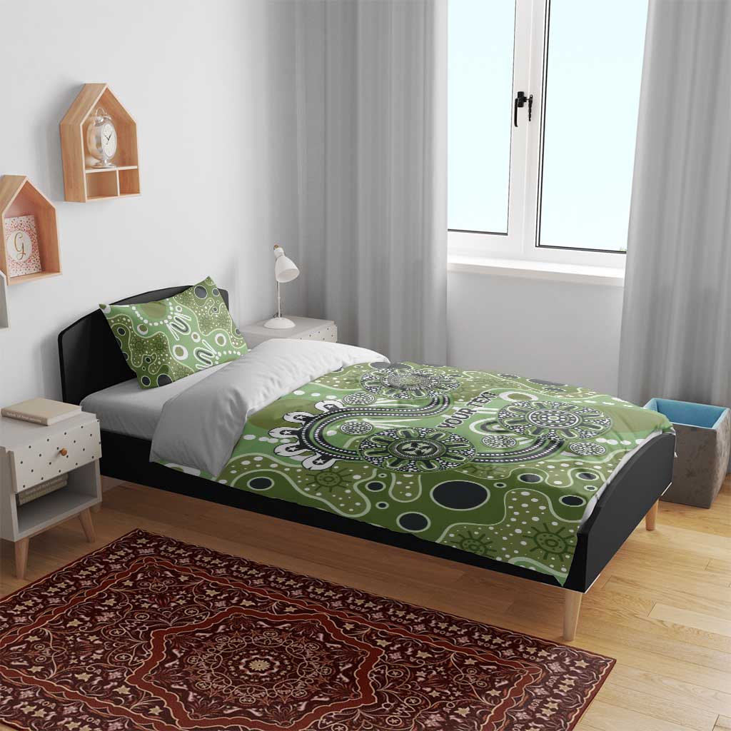 Personalised NAIDOC Week 50 Years Deadly Always Bedding Set Green Aboriginal Artwork Dot Painting