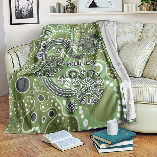Personalised NAIDOC Week 50 Years Deadly Always Blanket Green Aboriginal Artwork Dot Painting