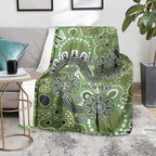Personalised NAIDOC Week 50 Years Deadly Always Blanket Green Aboriginal Artwork Dot Painting