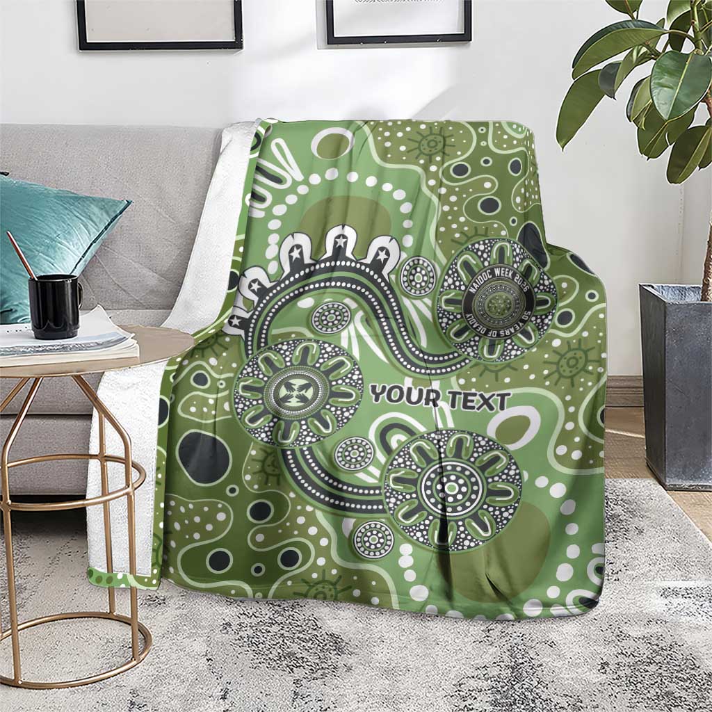 Personalised NAIDOC Week 50 Years Deadly Always Blanket Green Aboriginal Artwork Dot Painting