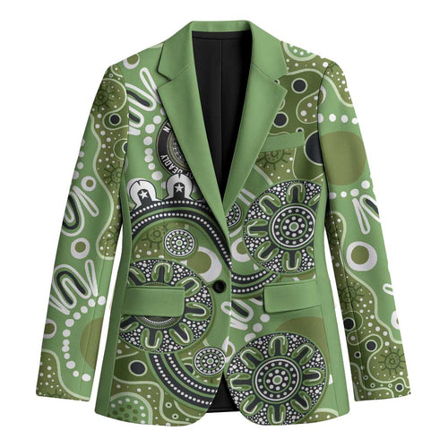 Personalised NAIDOC Week 50 Years Deadly Always Blazer Green Aboriginal Artwork Dot Painting