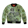 Personalised NAIDOC Week 50 Years Deadly Always Bomber Jacket Green Aboriginal Artwork Dot Painting