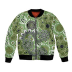 Personalised NAIDOC Week 50 Years Deadly Always Bomber Jacket Green Aboriginal Artwork Dot Painting