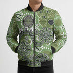 Personalised NAIDOC Week 50 Years Deadly Always Bomber Puffer Jacket Green Aboriginal Artwork Dot Painting