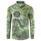 Personalised NAIDOC Week 50 Years Deadly Always Button Sweatshirt Green Aboriginal Artwork Dot Painting
