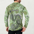 Personalised NAIDOC Week 50 Years Deadly Always Button Sweatshirt Green Aboriginal Artwork Dot Painting