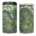 Personalised NAIDOC Week 50 Years Deadly Always 4 in 1 Can Cooler Tumbler Green Aboriginal Artwork Dot Painting