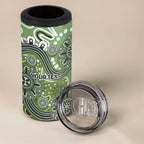 Personalised NAIDOC Week 50 Years Deadly Always 4 in 1 Can Cooler Tumbler Green Aboriginal Artwork Dot Painting