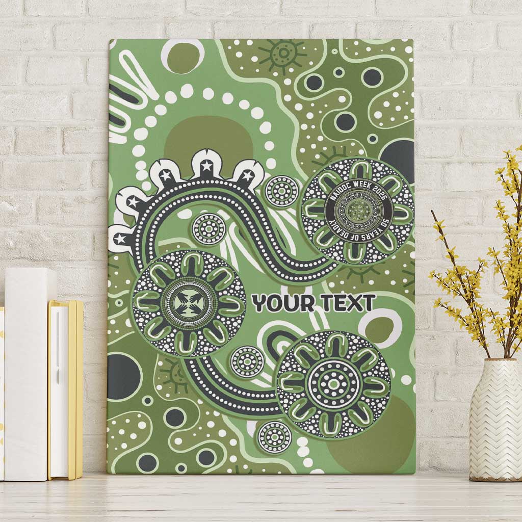 Personalised NAIDOC Week 50 Years Deadly Always Canvas Wall Art Green Aboriginal Artwork Dot Painting