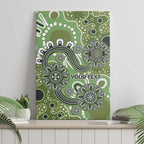 Personalised NAIDOC Week 50 Years Deadly Always Canvas Wall Art Green Aboriginal Artwork Dot Painting